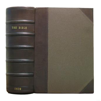 BIBLE IN ENGLISH.  The Bible . . . Translated according to the Ebrew and Greeke.  1608 + 1608 Concordance + 1609 metrical Psalms.